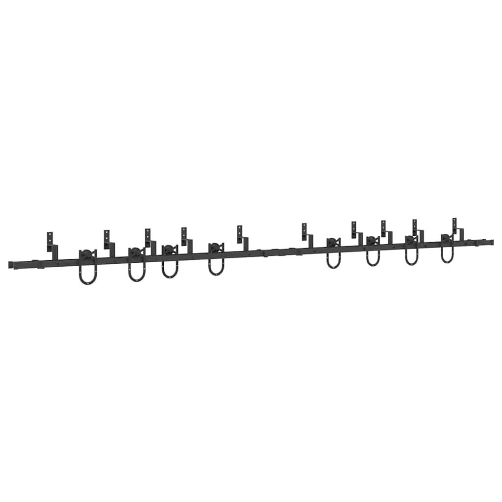 Schiebetürbeschlag-Set 183 cm Stahl Schwarz