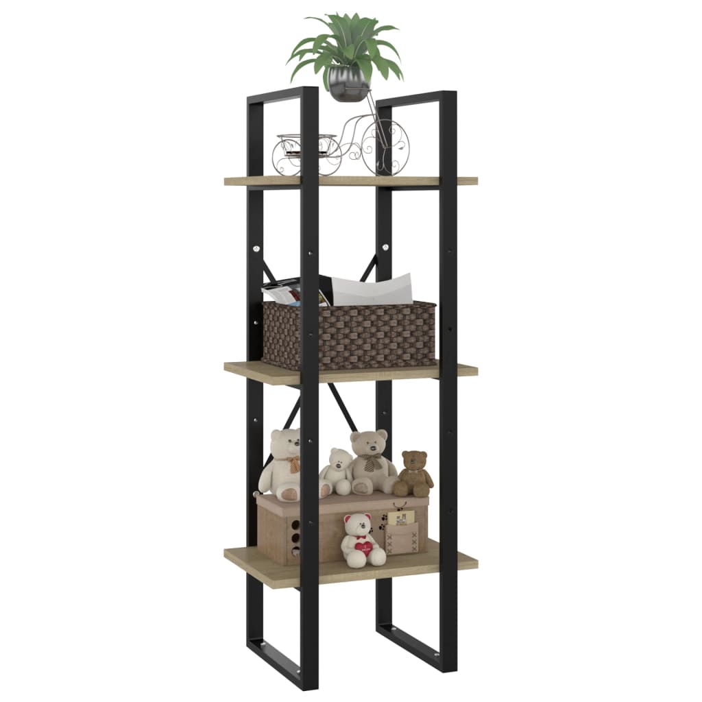 Bücherregal 3 Fächer Weiß 40x30x105 cm Holzwerkstoff