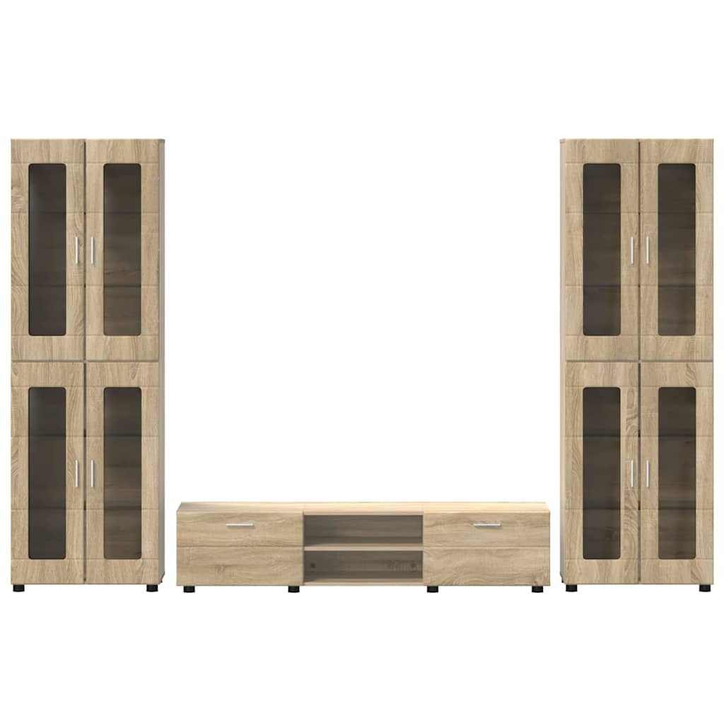 Highboard mit Regal FLORIN Weiß 60 x 35 x 182 cm Holzwerkstoff