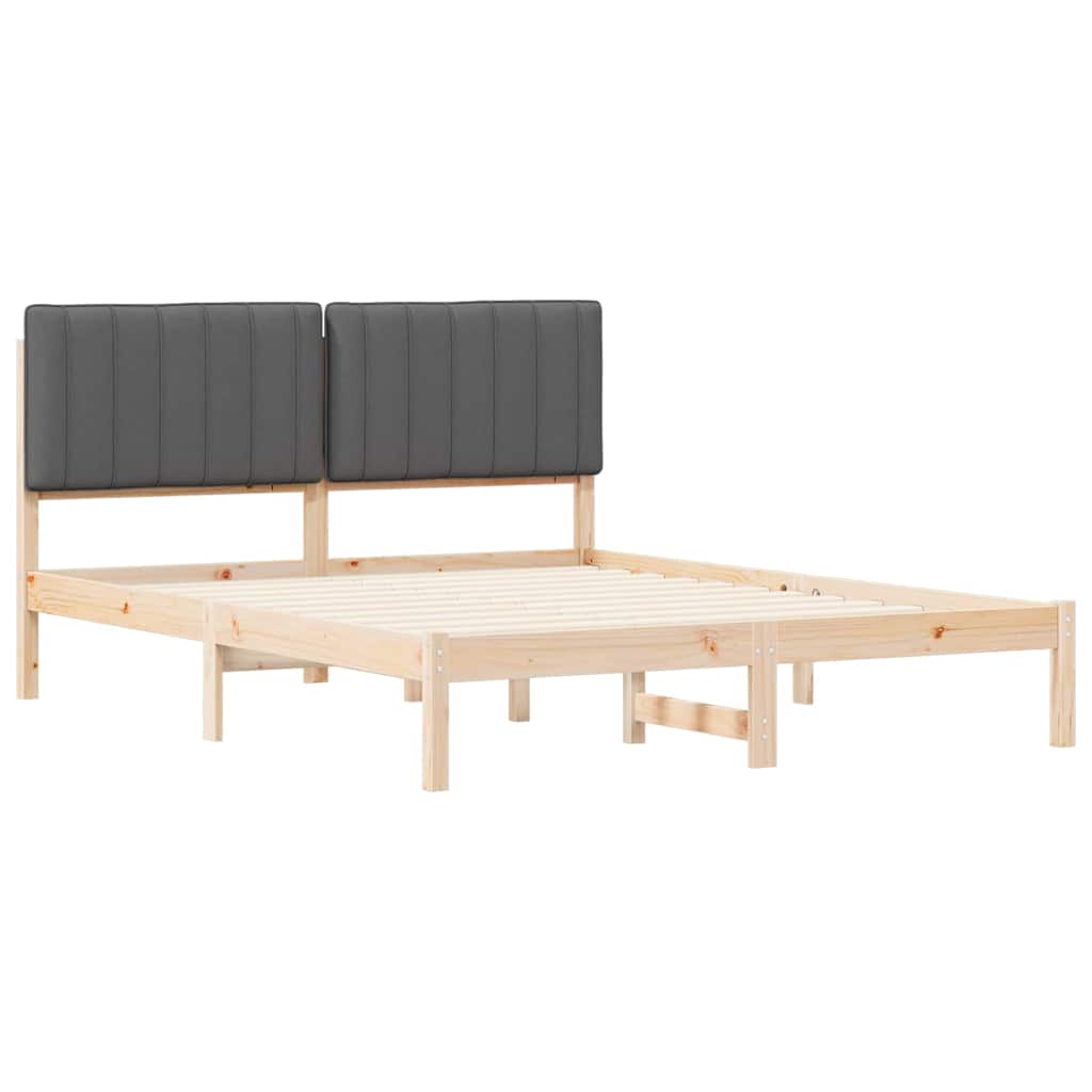 Bettgestell mit gepolstertem Kopfteil Hellgrau 200 x 200 cm
