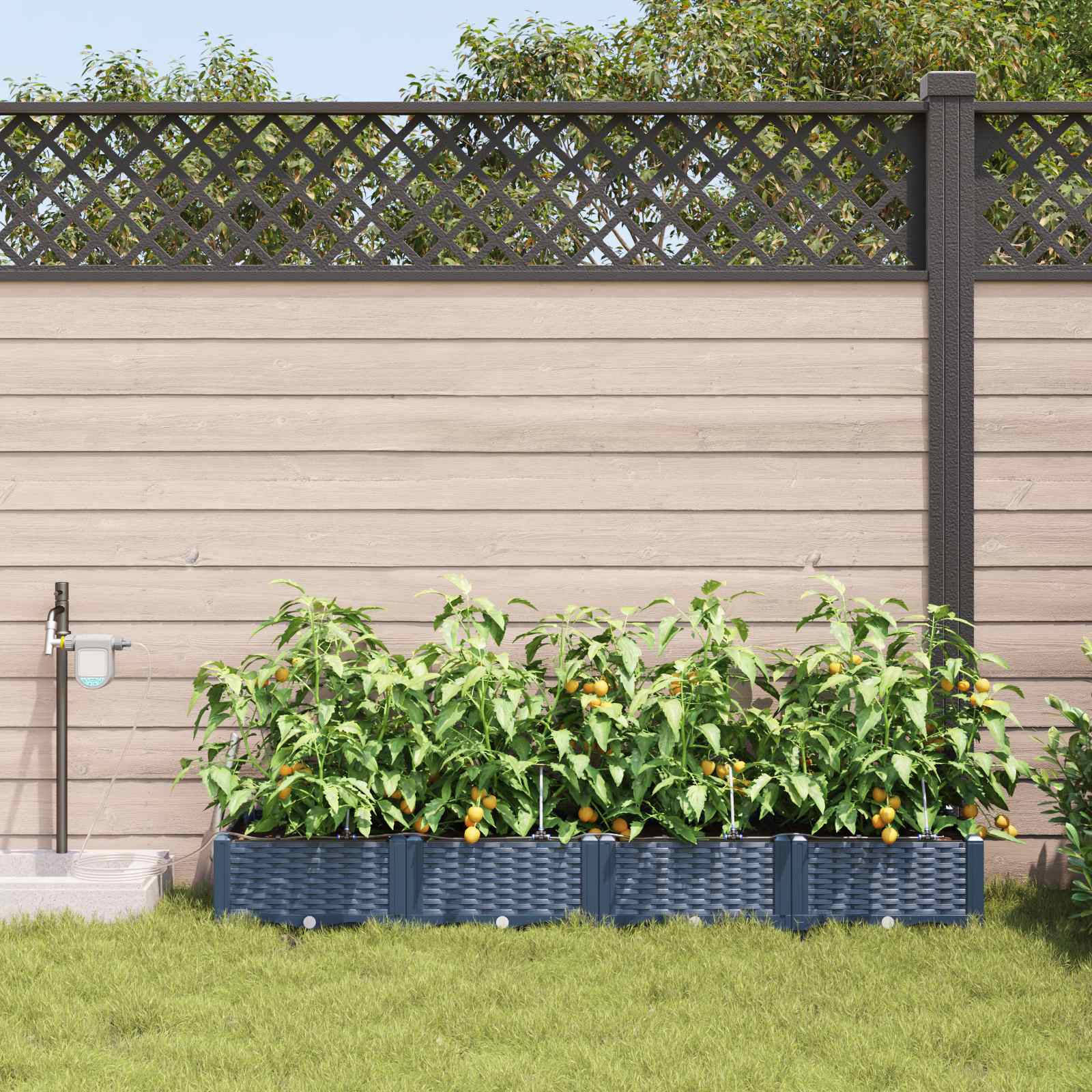 Garten-Pflanzgefäß 4 Stk. Braun 160 x 40 x 22 cm PP