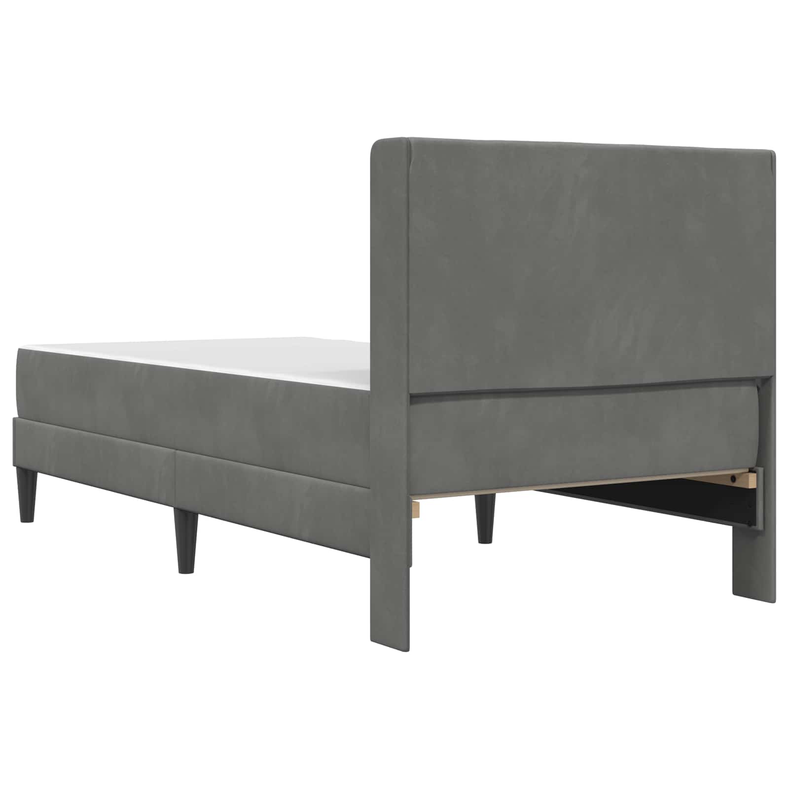 Bettgestell mit Matratze mit Kopfteil Hellgrau 80 x 200 cm Samt