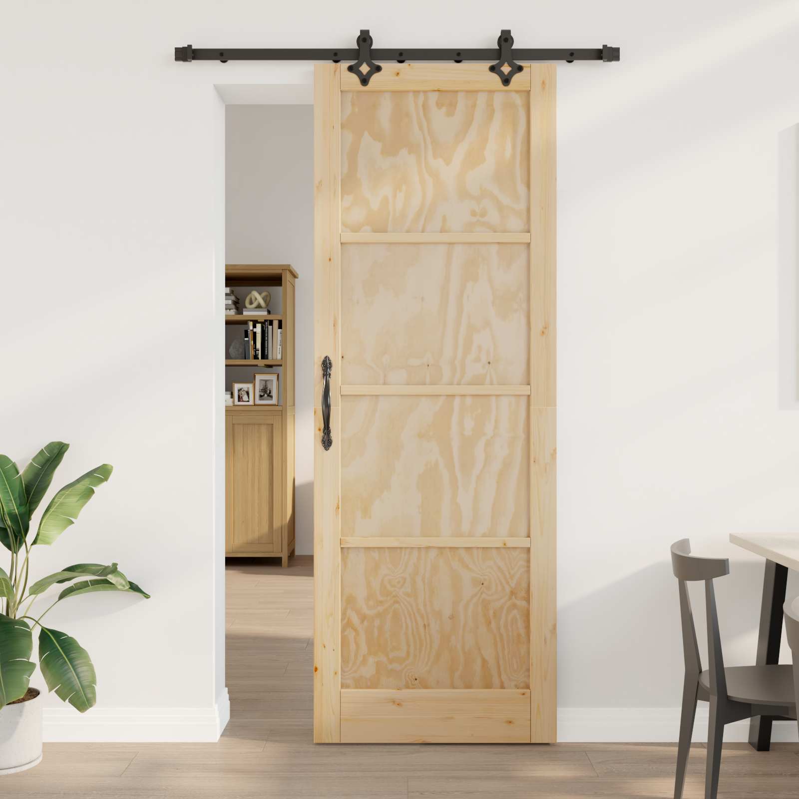 Schiebetür ORKDAL Natur 61 x 198,5 cm Massives Kiefernholz
