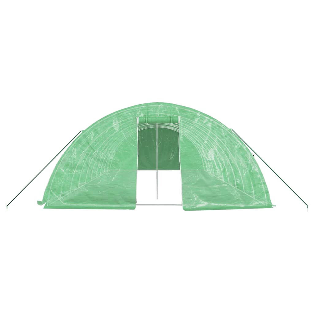 Gewächshaus mit Stahlrahmen Weiß 40 m² 8x5x2,3 m
