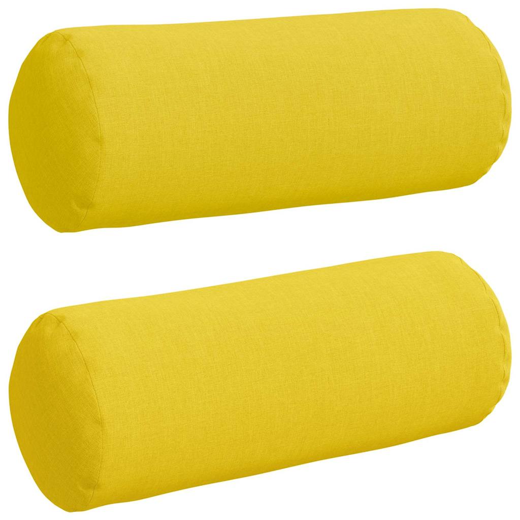 Bolsterkissen 2 Stück Hellgrau Ø 15 x 40 cm Stoff