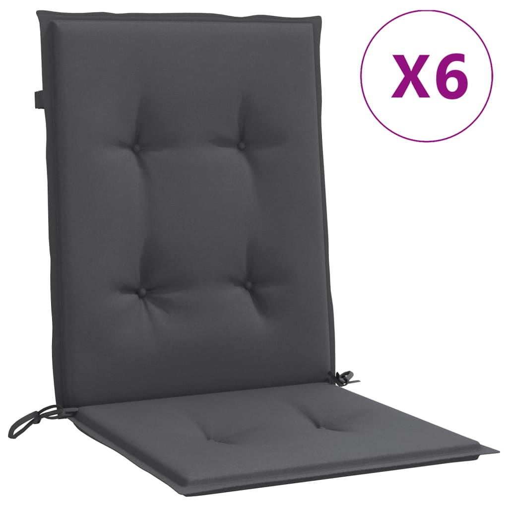 Niedriglehner-Auflagen 2 Stk Melange Anthrazit 100x50x7cm Stoff