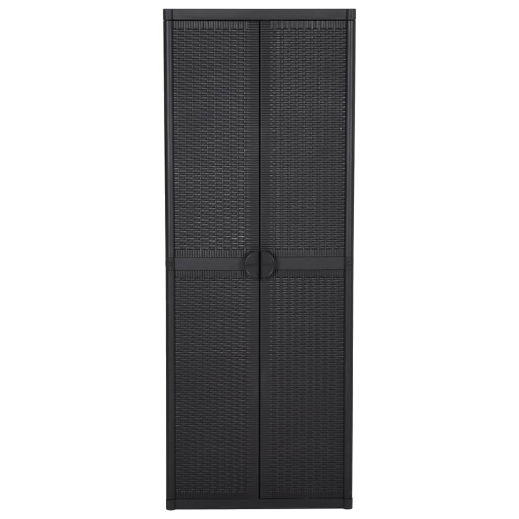 Gartenschrank Schwarz 65x45x88 cm PP Rattan-Optik