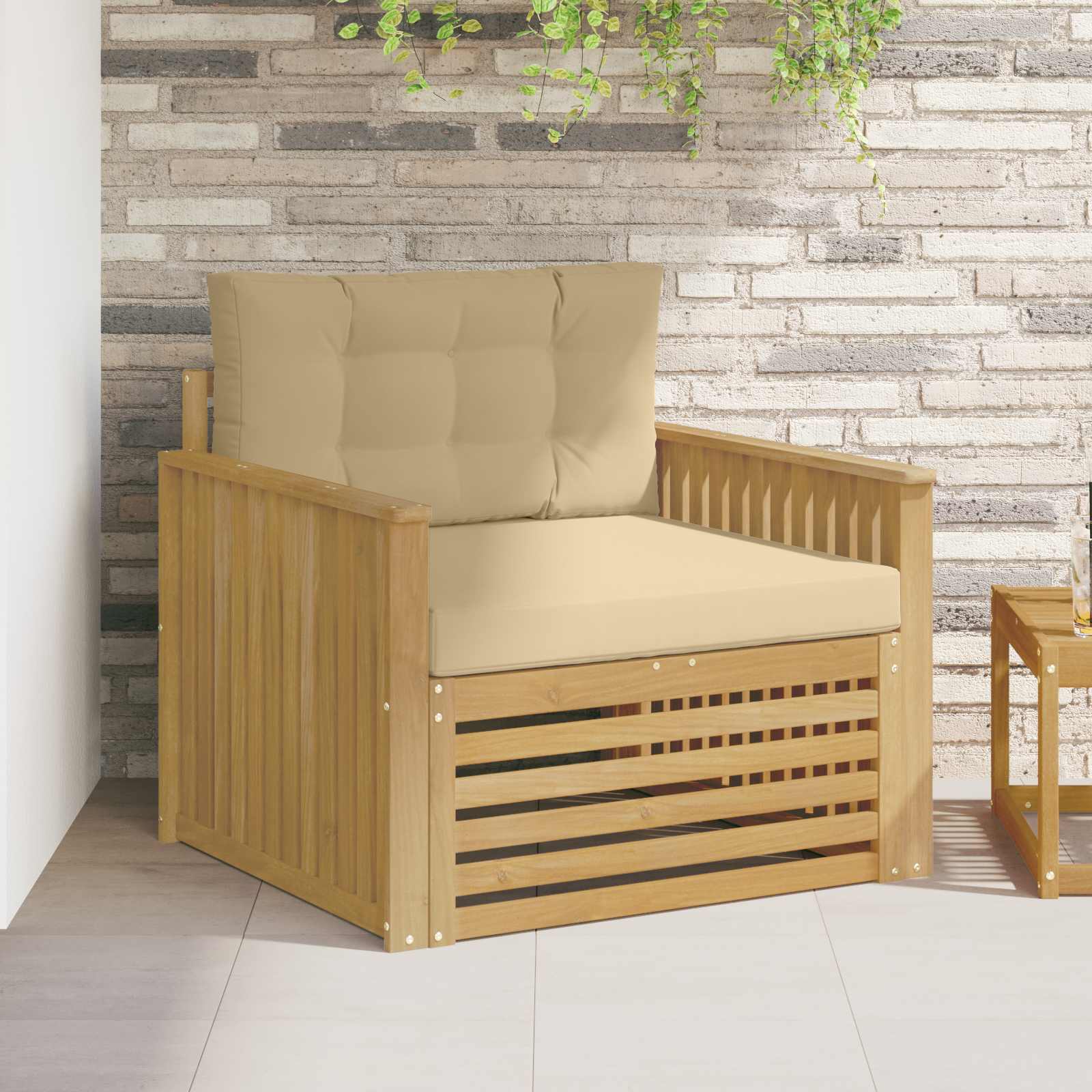 2 Stück Outdoor-Sofa Natur