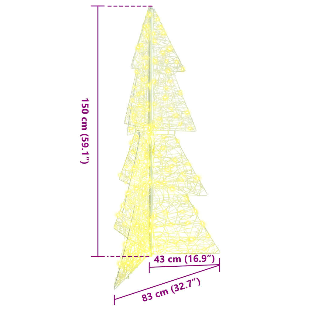 Weihnachtsbaum mit 100 LEDs Warmes Weiß 120 cm Acryl