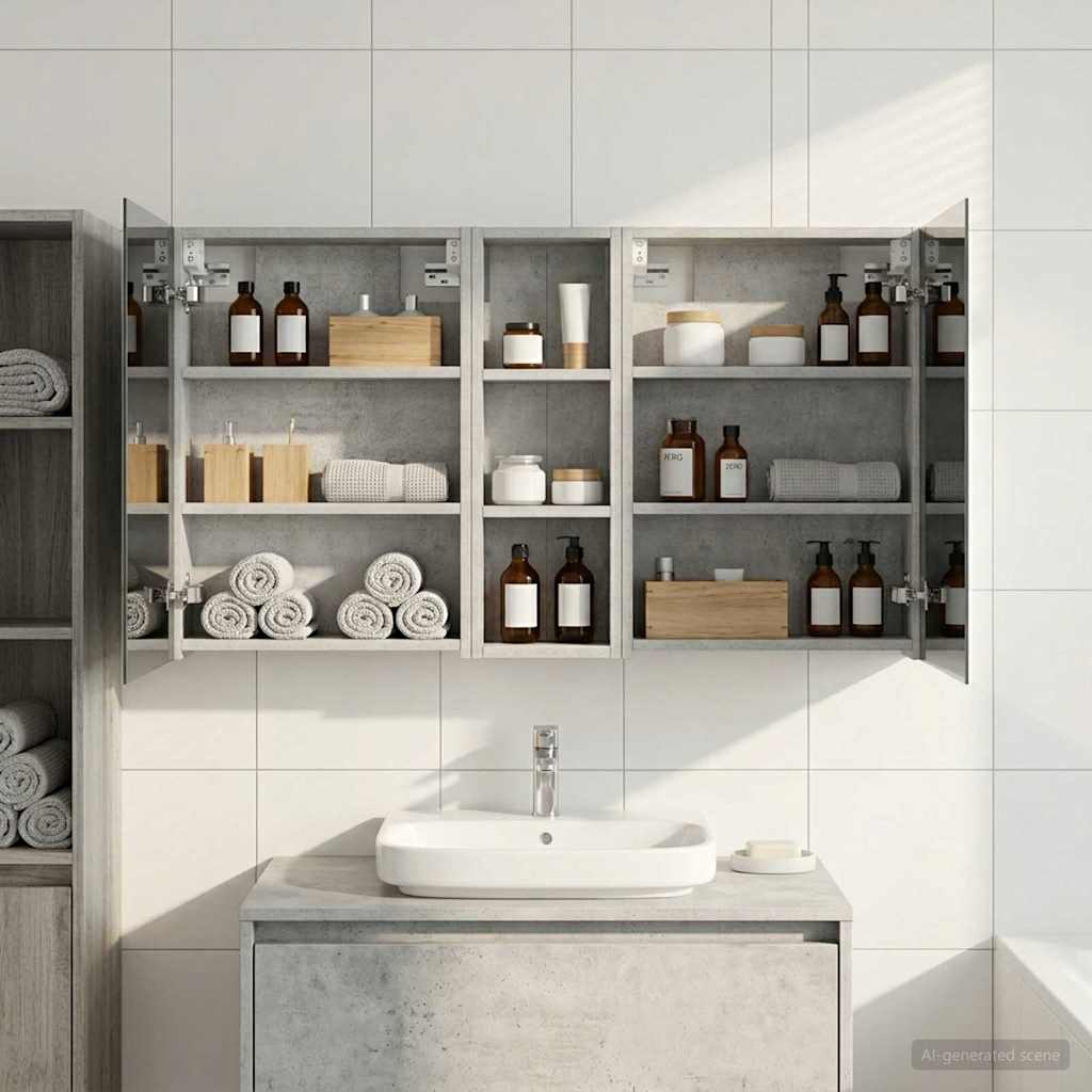 Badezimmerschrank-Set 3 pcs 80 x 10,5 x 50 cm Holzwerkstoff