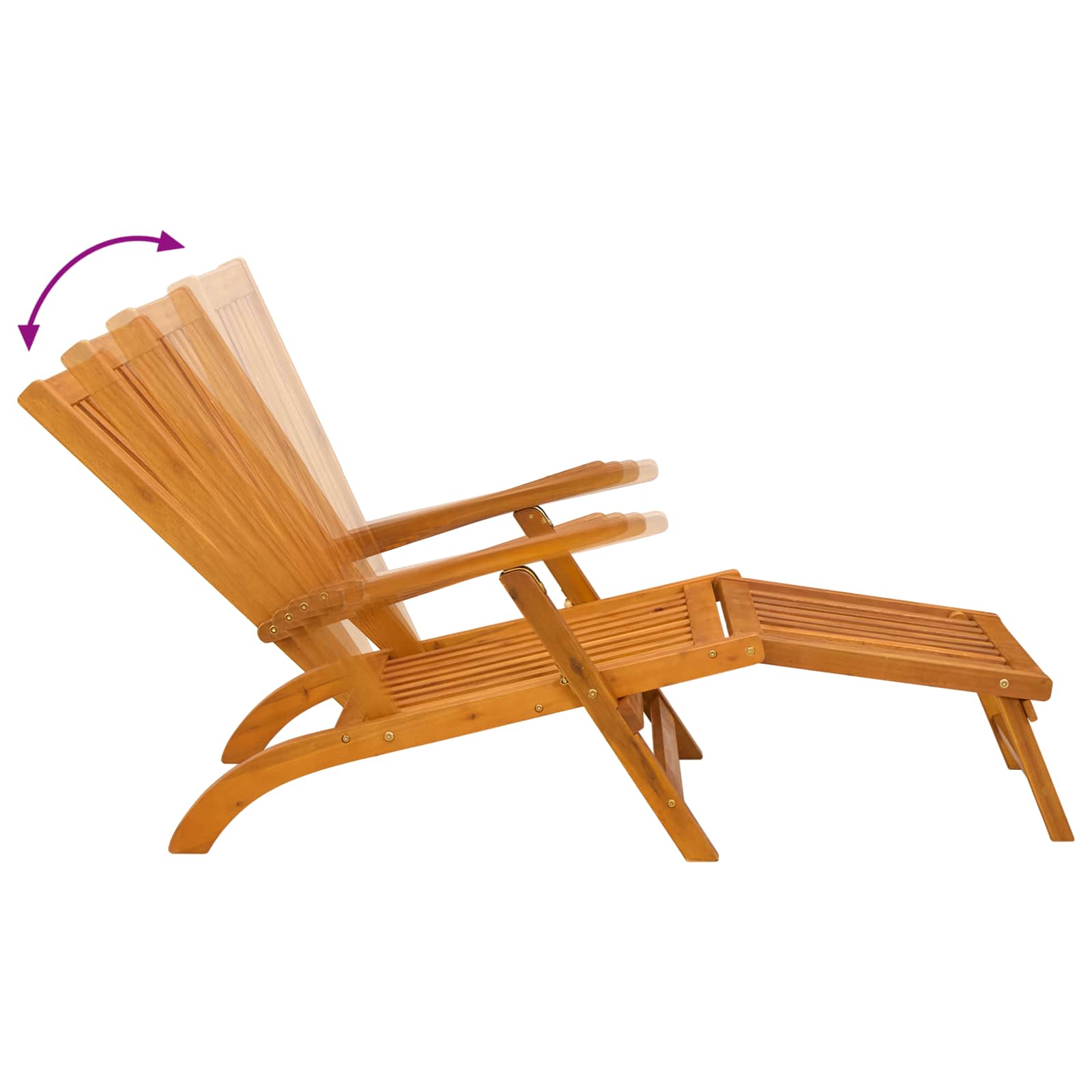 Gartenliege mit Fußteil und Tisch Massivholz Akazie