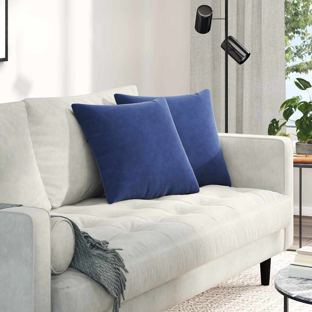 Sofakissen 2 Stück Blau 50 x 30 cm Cordstoff
