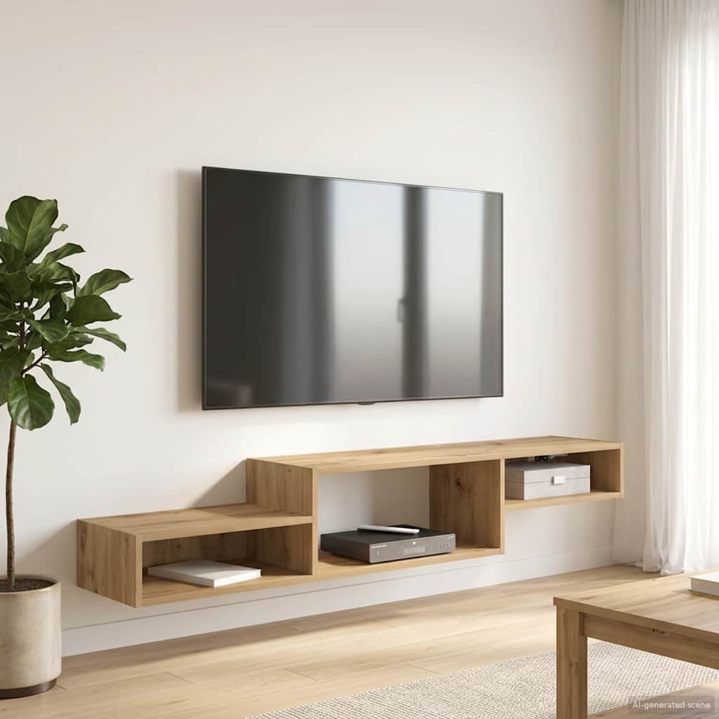 Wandmontierter TV-Schrank Wandhalterung Weiß 150 x 28 x 26 cm