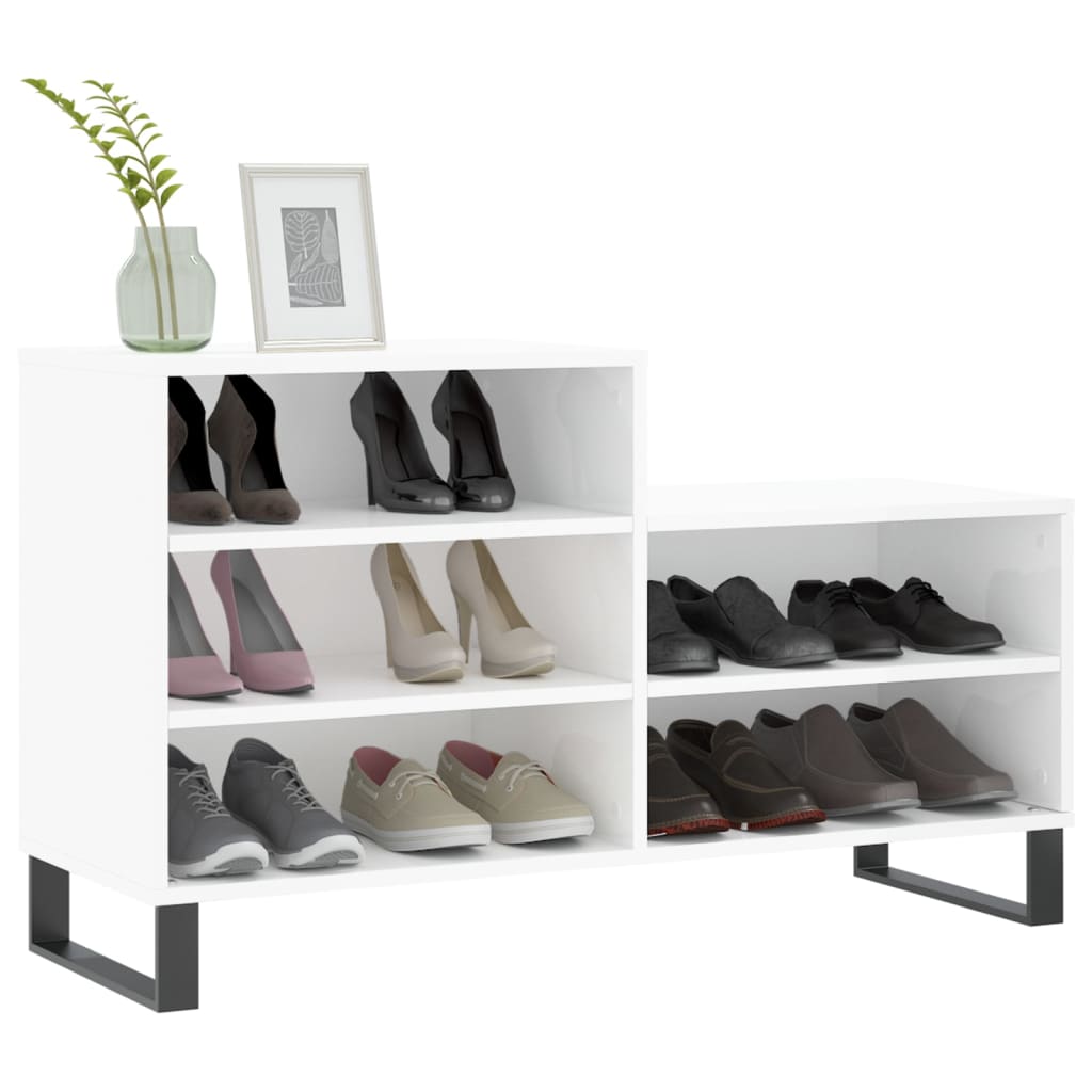 Schuhregal Weiß 102x36x60 cm Holzwerkstoff