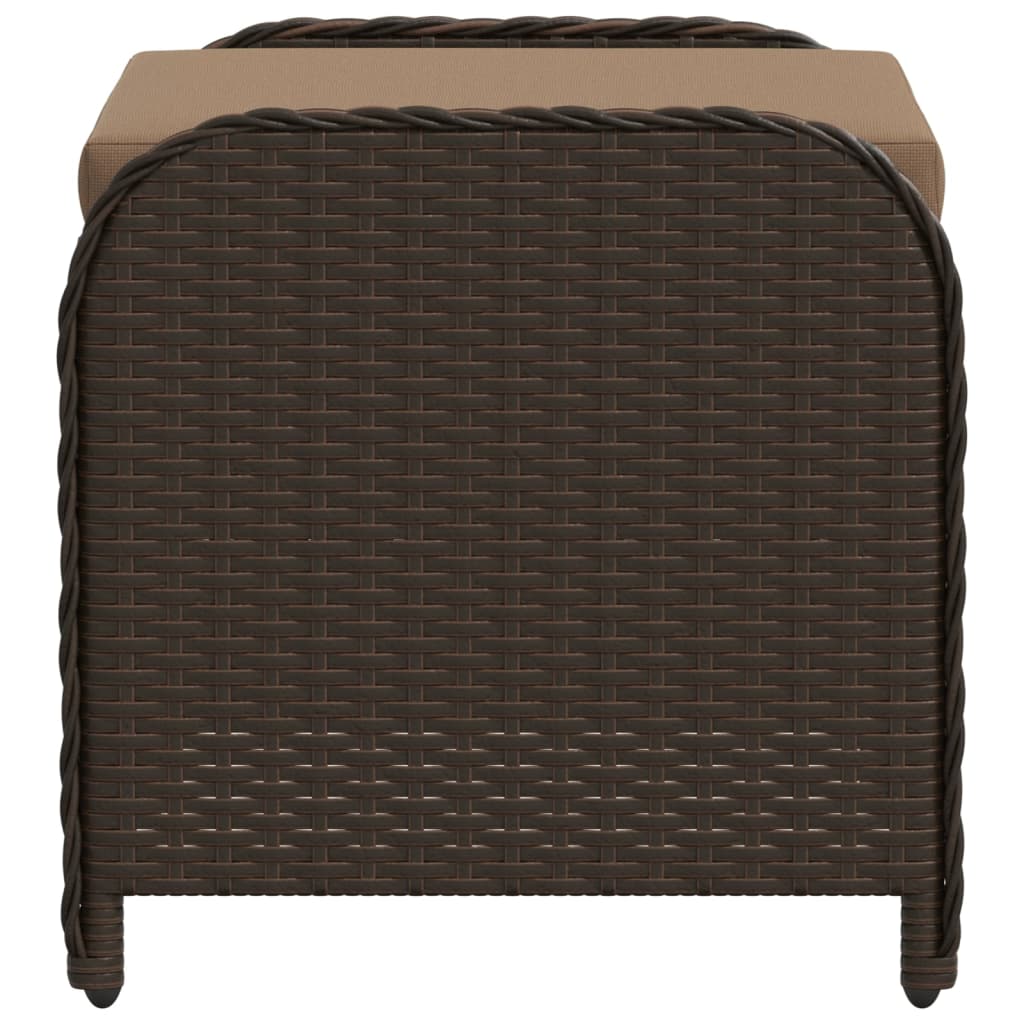 Gartenhocker mit Kissen Schwarz 58x46x46 cm Poly Rattan