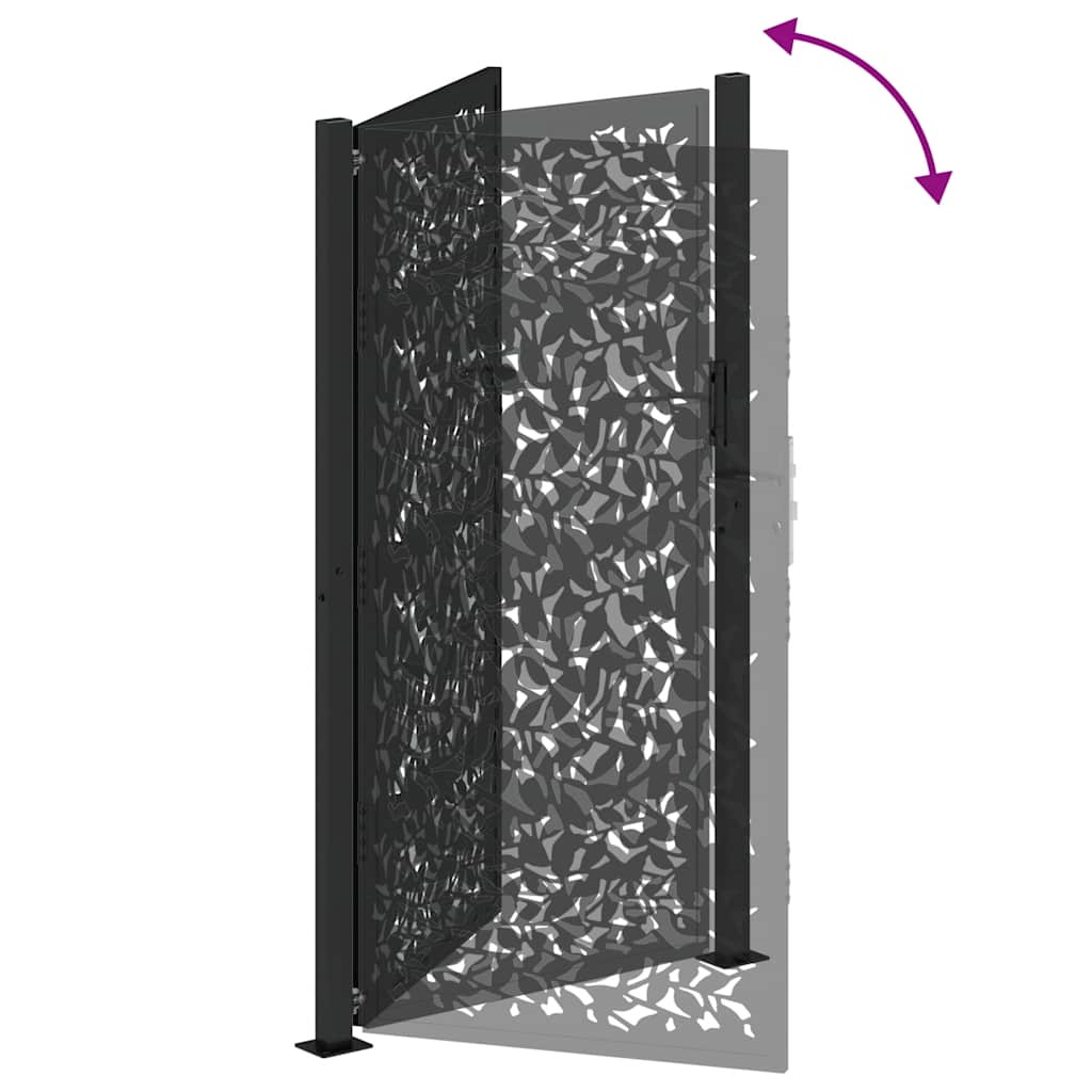 Gartentor Schwarz 100x100 cm Stahl Lichtdesign