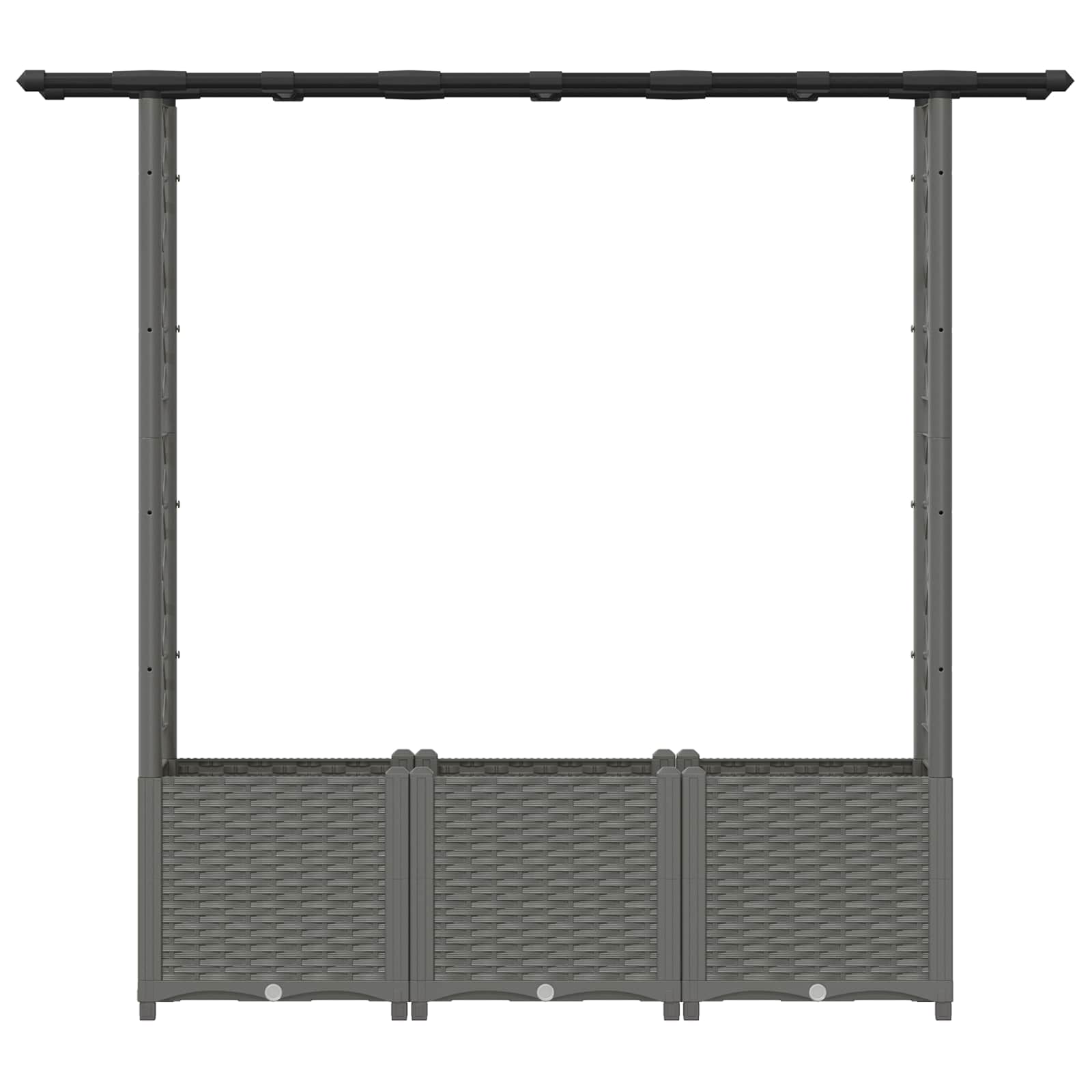 Hochbeet mit Rankgitter und Dach Braun 124 x 40 x 123 cm PP