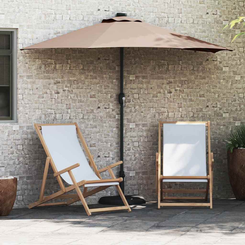 Garten-Sonnenschirm Sand 294 x 150 x 223 cm Polyester und Stahl