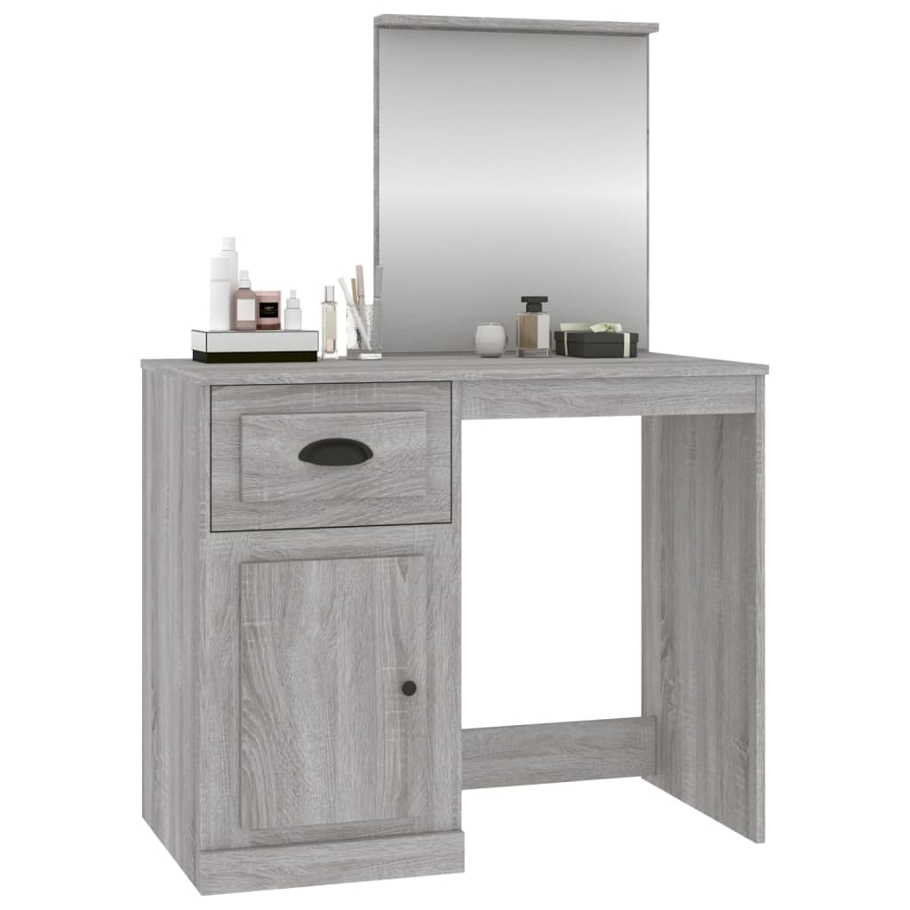 Schminktisch mit Spiegel Weiß 90x50x132,5 cm Holzwerkstoff