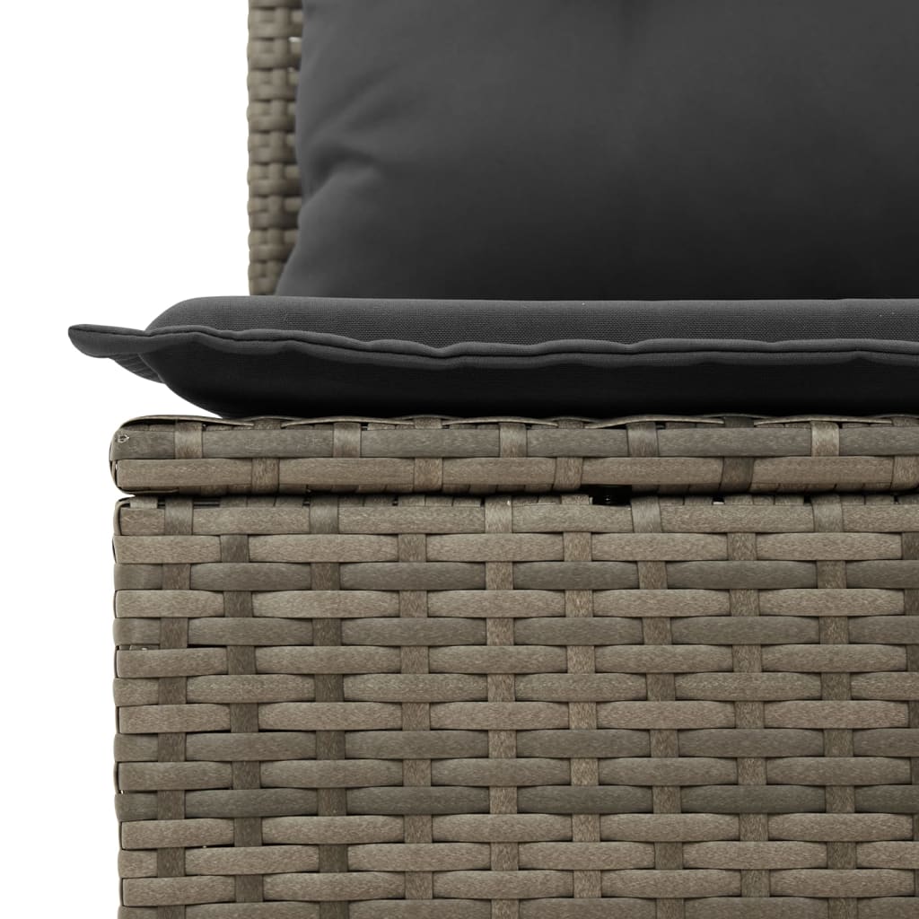 14-tlg. Garten-Sofagarnitur mit Kissen Schwarz Poly Rattan