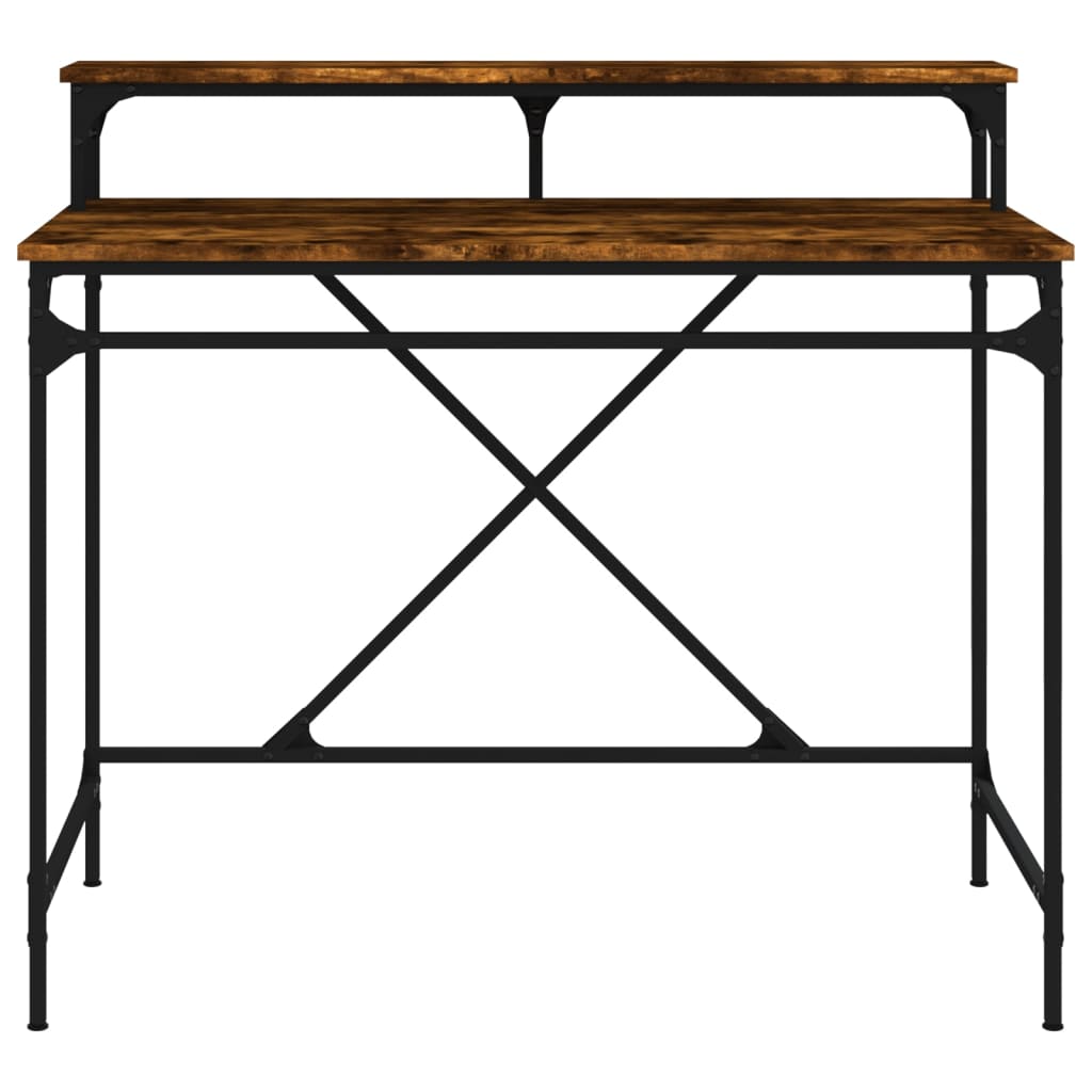 Schreibtisch Sonoma-Eiche 100x50x90 cm Holzwerkstoff und Eisen
