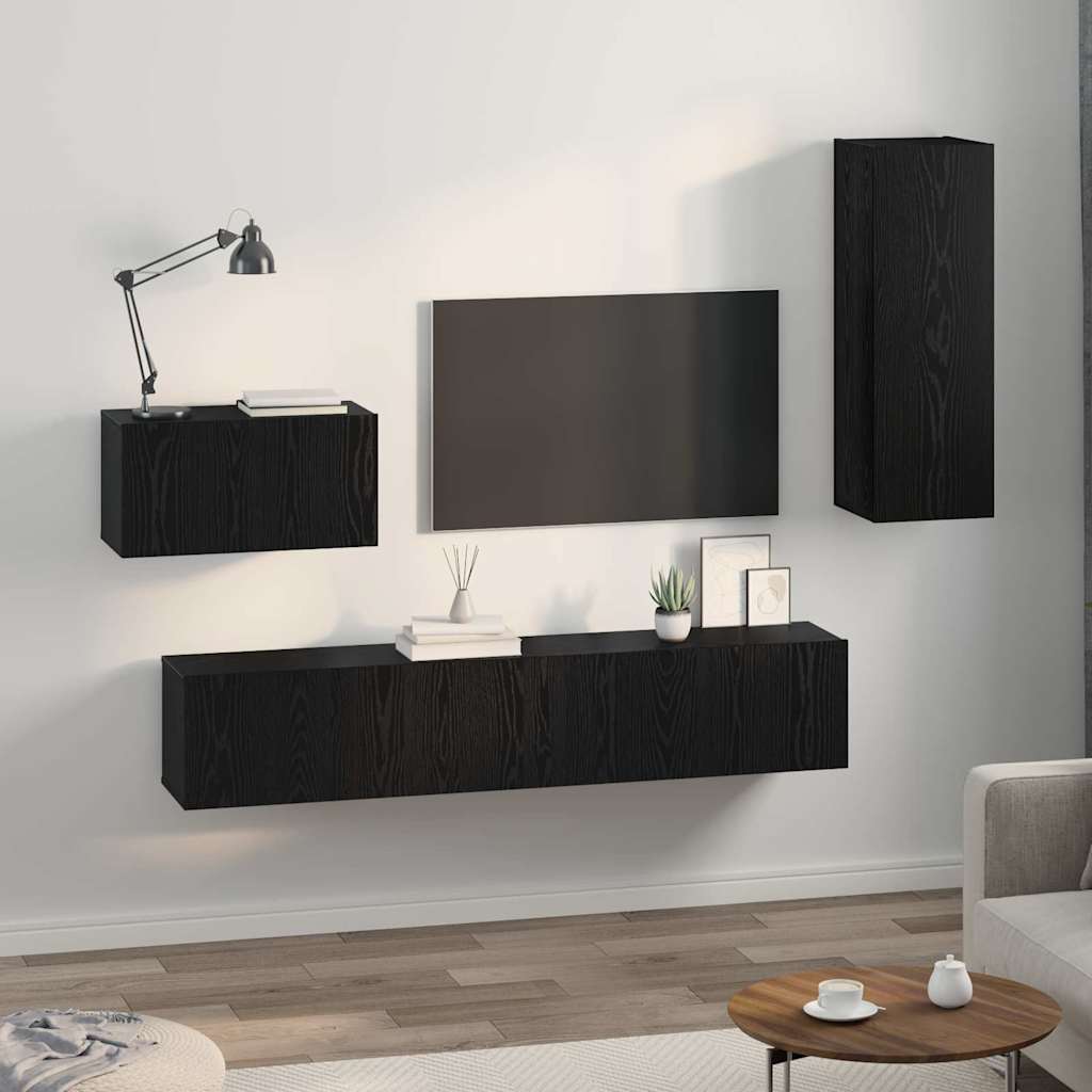 4-tlg. TV-Schrank-Set Sonoma-Eiche Holzwerkstoff
