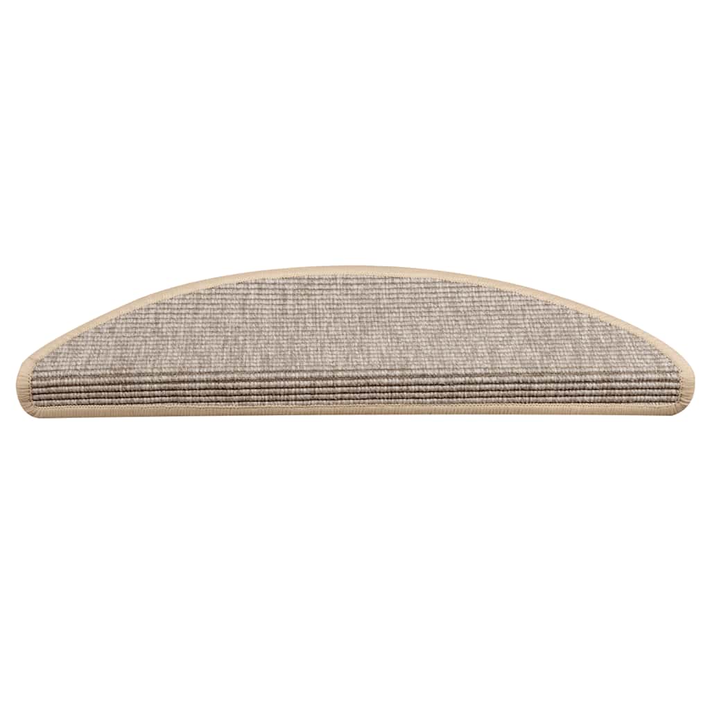 Stufenmatten 15 Stk. 56x17x3 cm Beige und Grau Halbrund