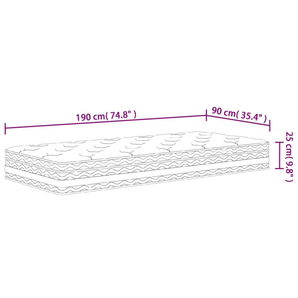 Matratze Taschenfederkern Mittel 180x200 cm