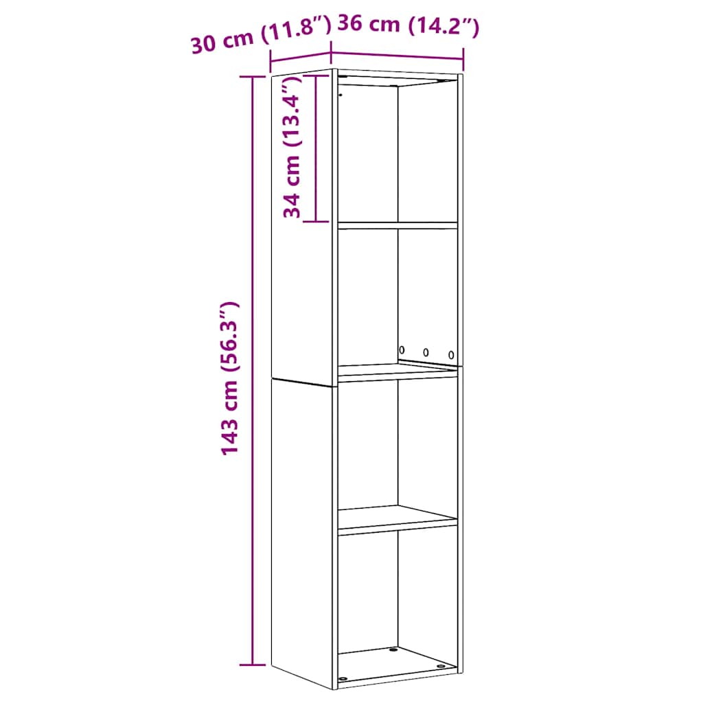 Bücherregal/TV-Schrank Weiß 143×30×36 cm