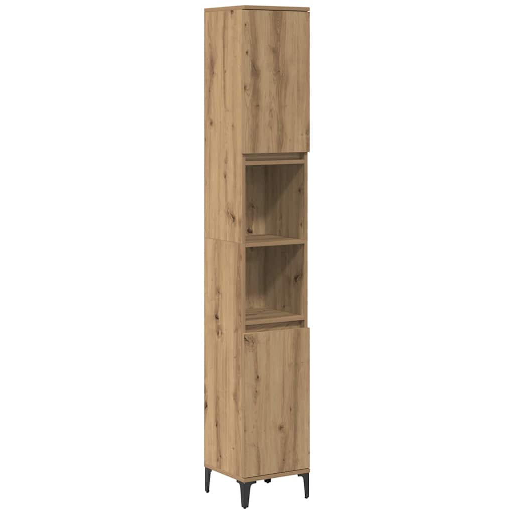 3-tlg. Badmöbel-Set Räuchereiche Holzwerkstoff