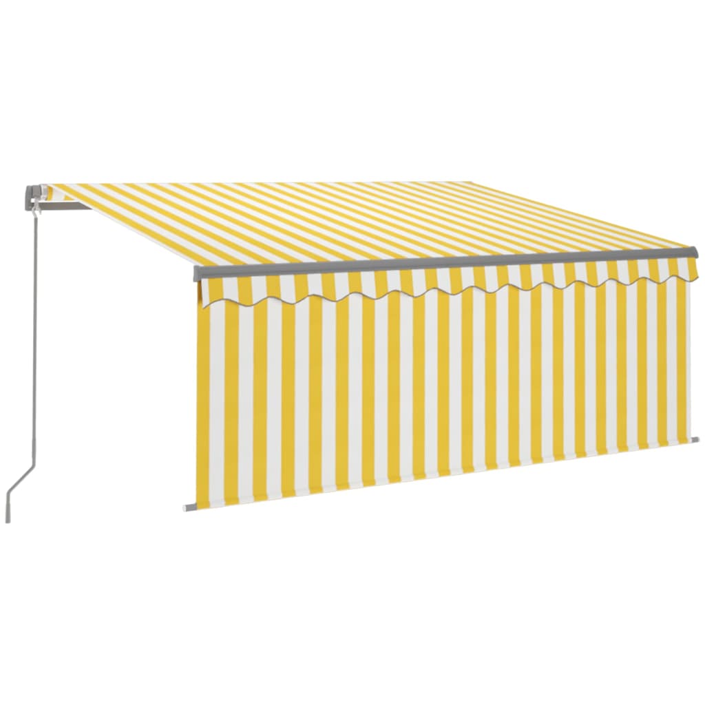 Markise Manuell Einziehbar mit Rollo 3x2,5 m Creme