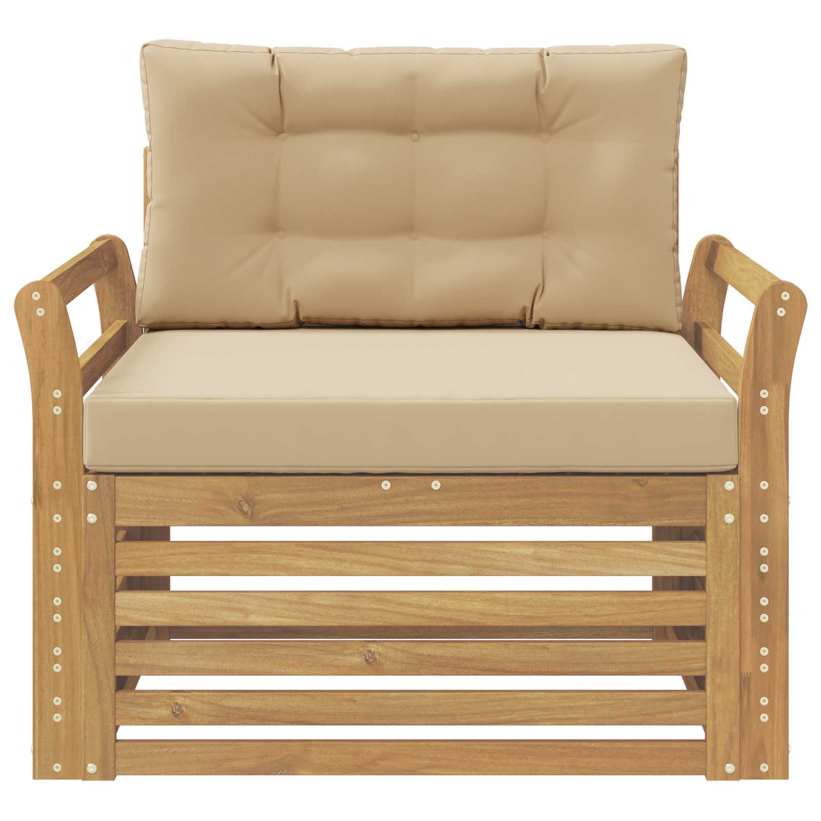 2 Stück Outdoor-Sofa Natur