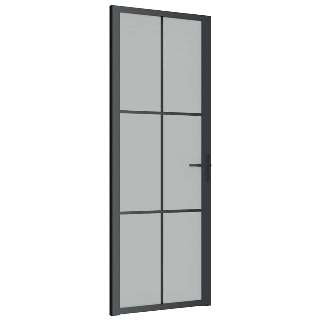 Innentür ESG Glas und Aluminium 76x201,5 cm Schwarz