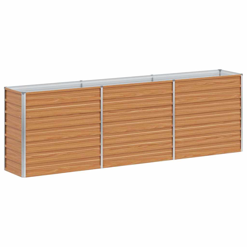 Hochbeet Hellbraun 100 x 100 x 77 cm Verzinkter Stahl