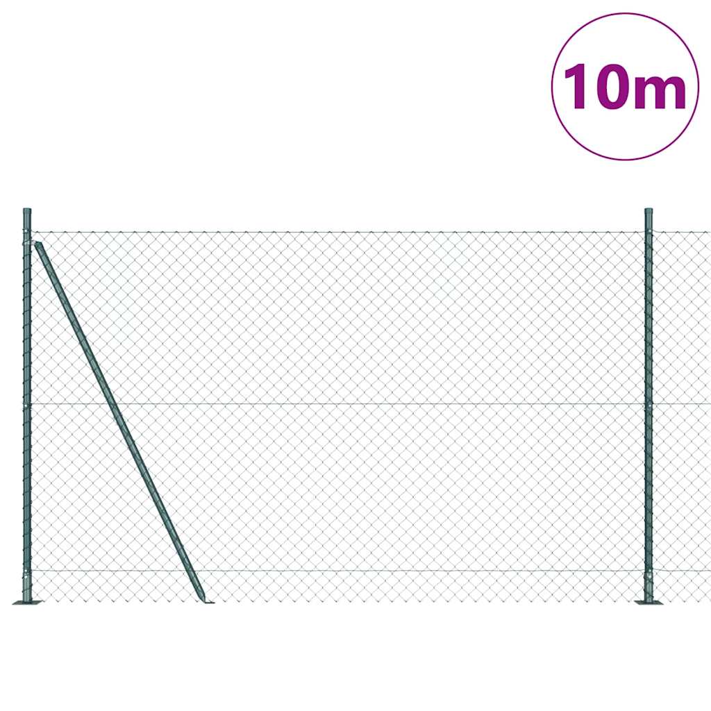 Outdoor Kettenglied-Zaun Erdfixierung 10 x 0,4 m Grün Netz