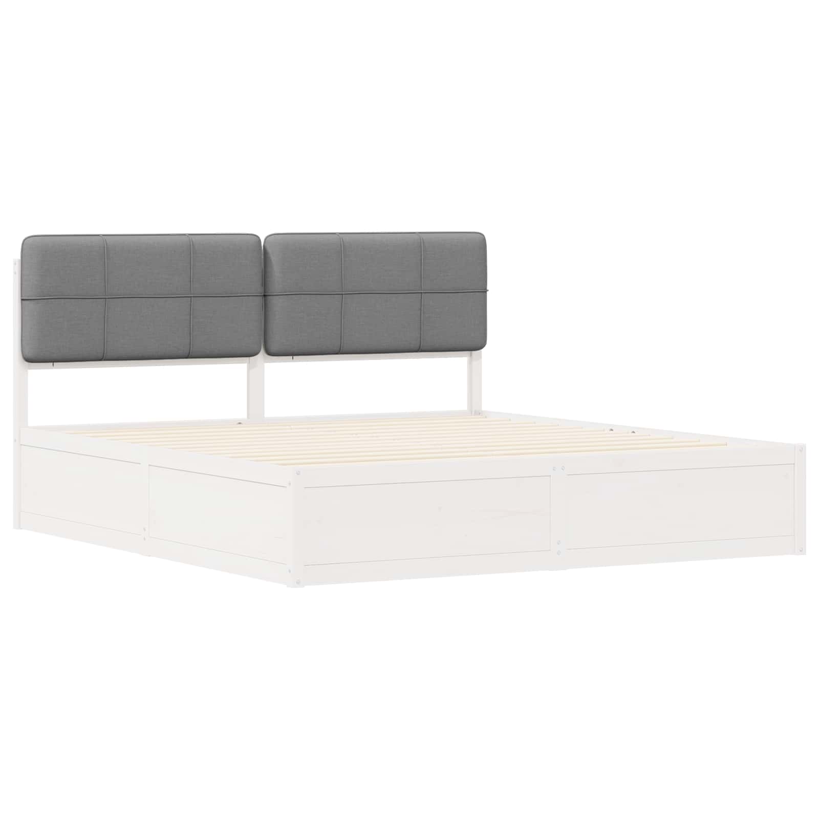 Bettgestell mit gepolstertem Kopfteil Hellgrau 200 x 200 cm