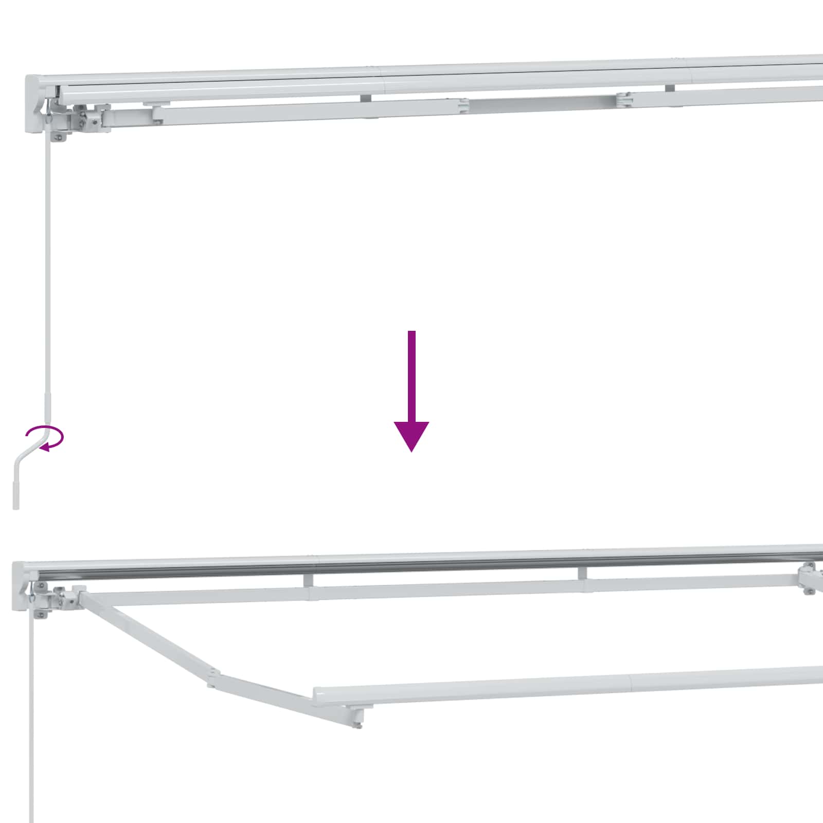 Markisenrahmen Verstellbar Weiß 2,5 x 2 m Stahl