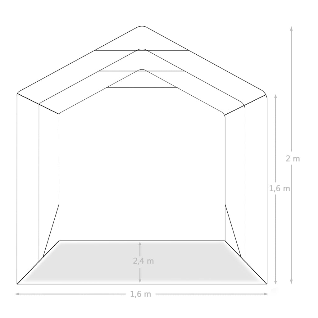 Garagenzelt PVC 2,4x3,6 m Grün