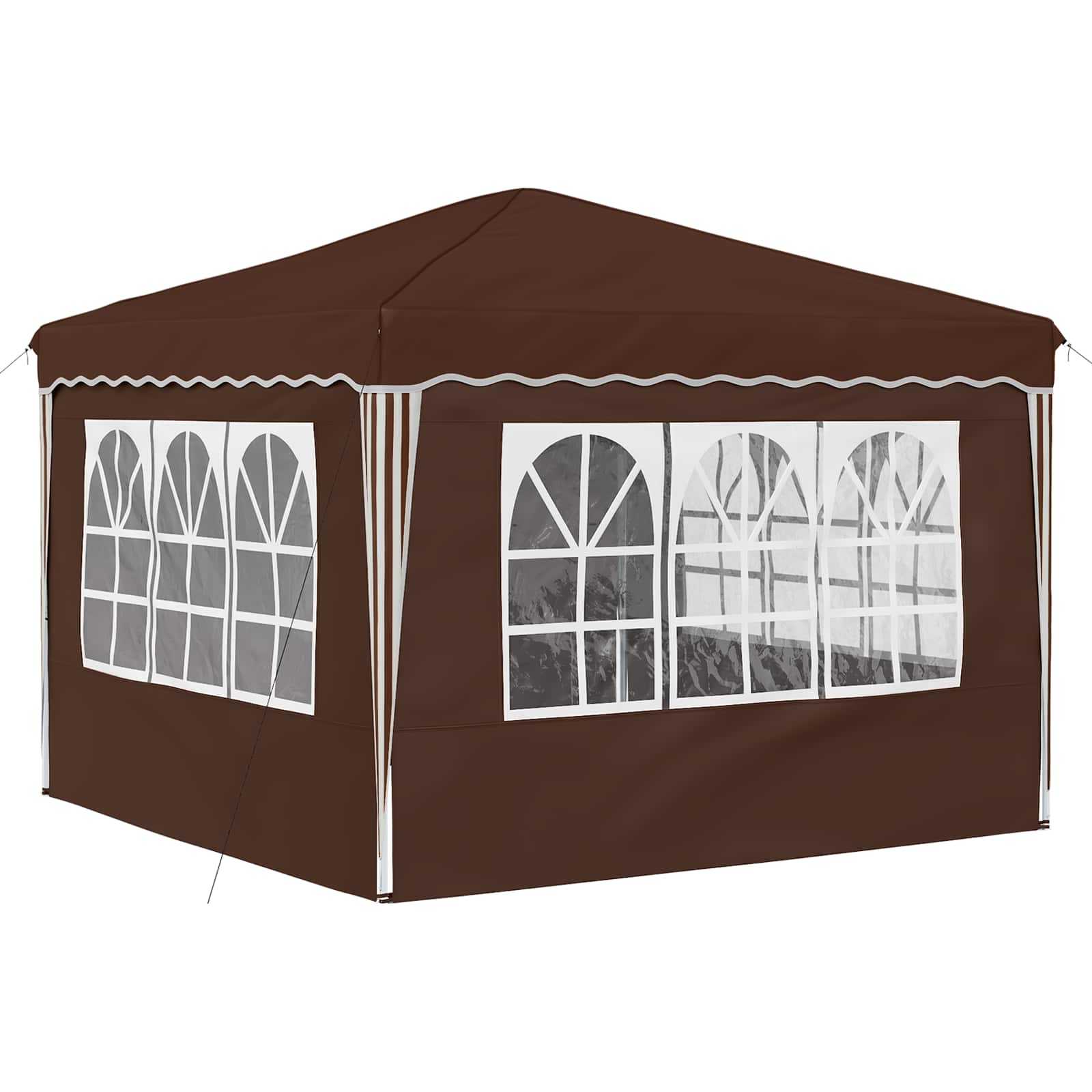 Pop-up Partyzelt 288 x 288 x 245 cm Creme Oxford-Stoff