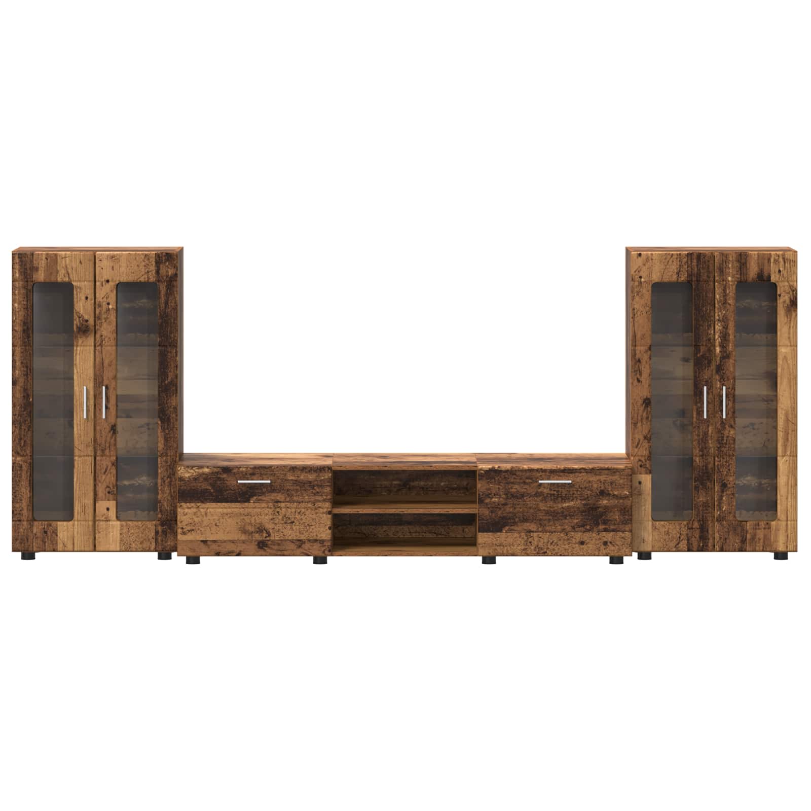 Highboard mit Regal FLORIN Weiß 60 x 35 x 182 cm Holzwerkstoff