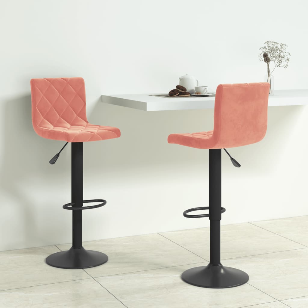 Barhocker 2 Stk. Creme Samt