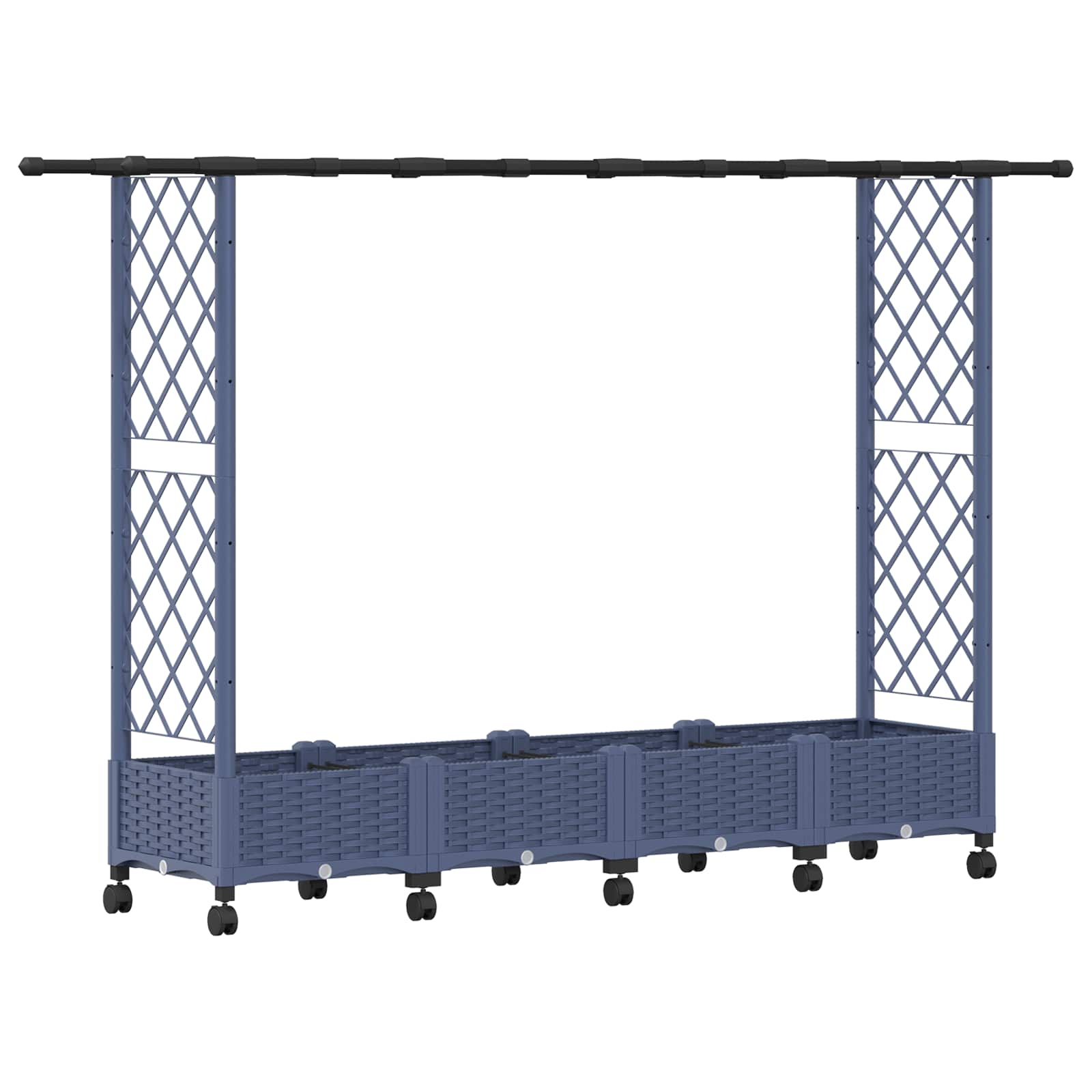 Hochbeet mit Rankgitter und Dach Braun 124 x 40 x 123 cm PP