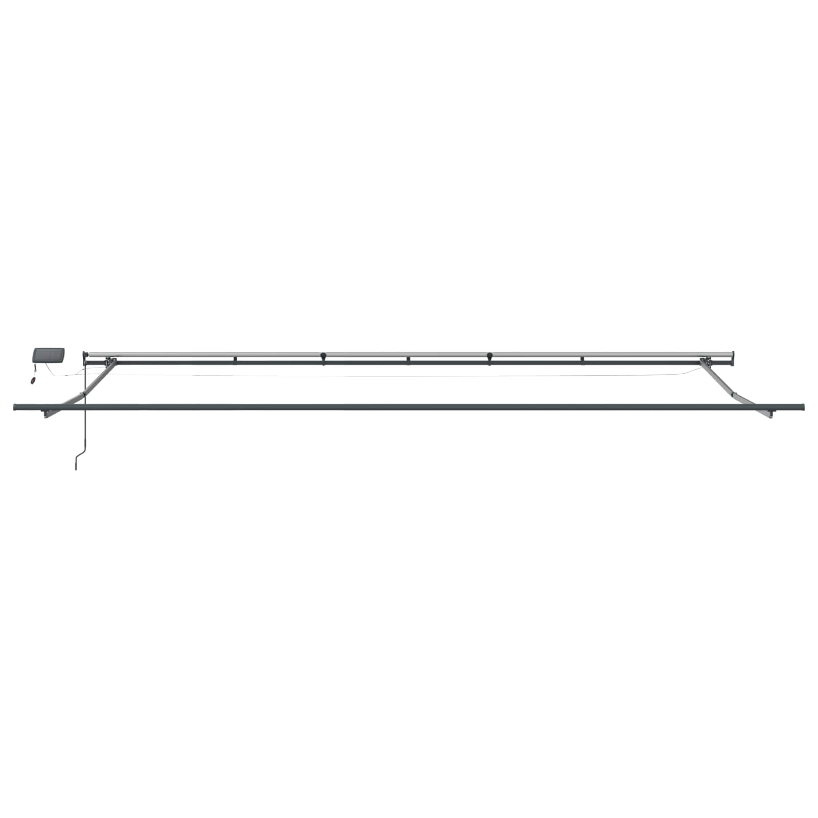 Markise Manuell Einziehbar mit LED 300x250 cm Blau und Weiß