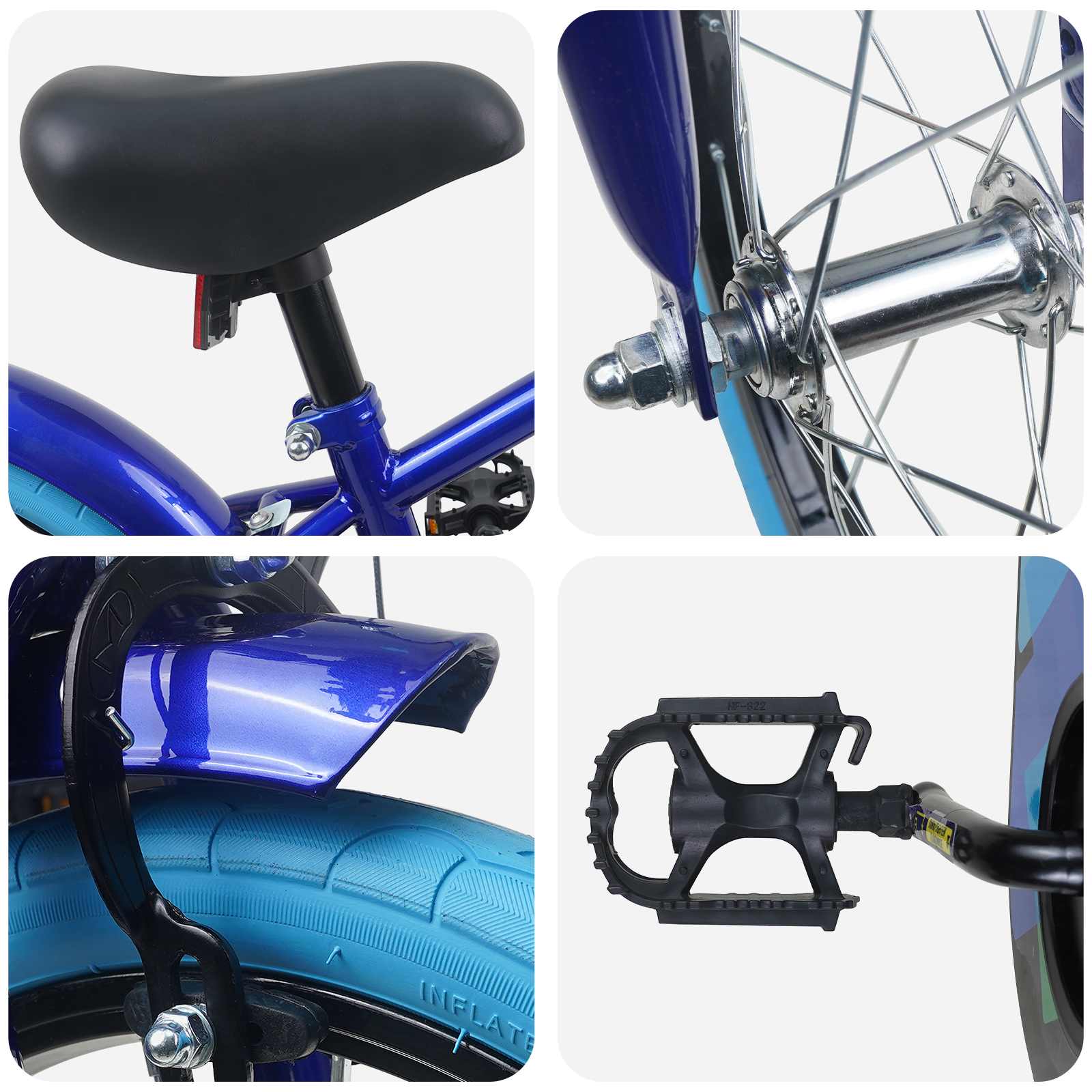 Kinderfahrrad 16 Zoll für 4-6 Jahre alt Schwarz