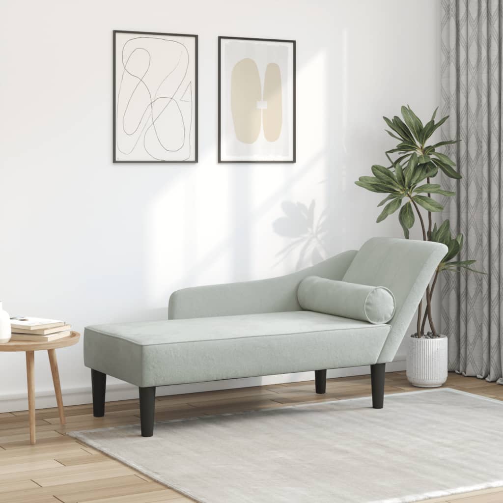 Chaiselongue mit Kissen Rosa Samt