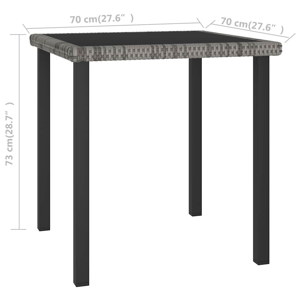 Garten-Esstisch Schwarz 140x70x73 cm Poly Rattan