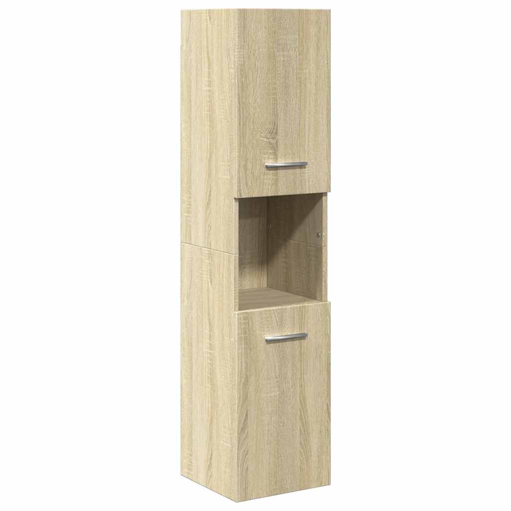 Badezimmerschrank Weiß 30x30x130 cm Holzwerkstoff