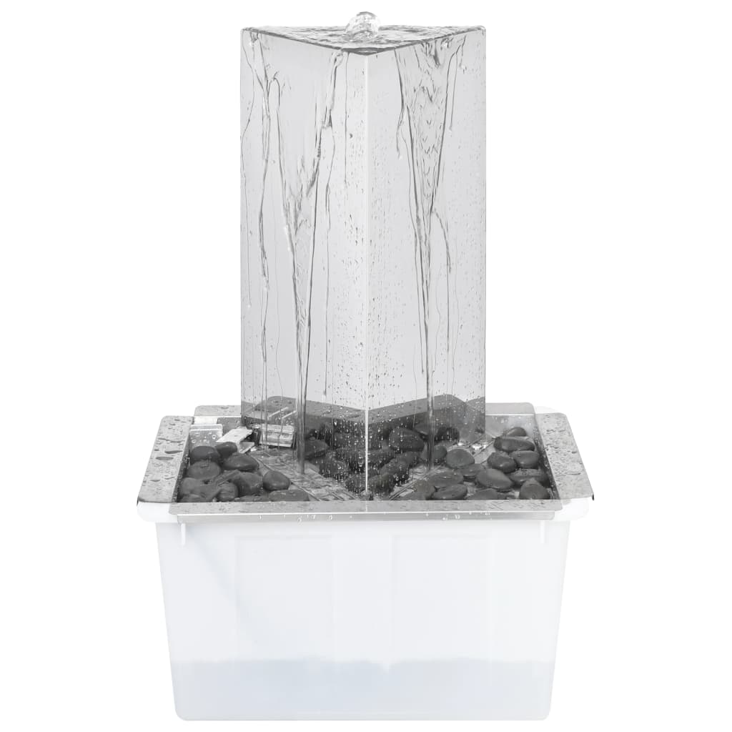 Gartenbrunnen Silbern 37,7x32,6x110 cm Edelstahl