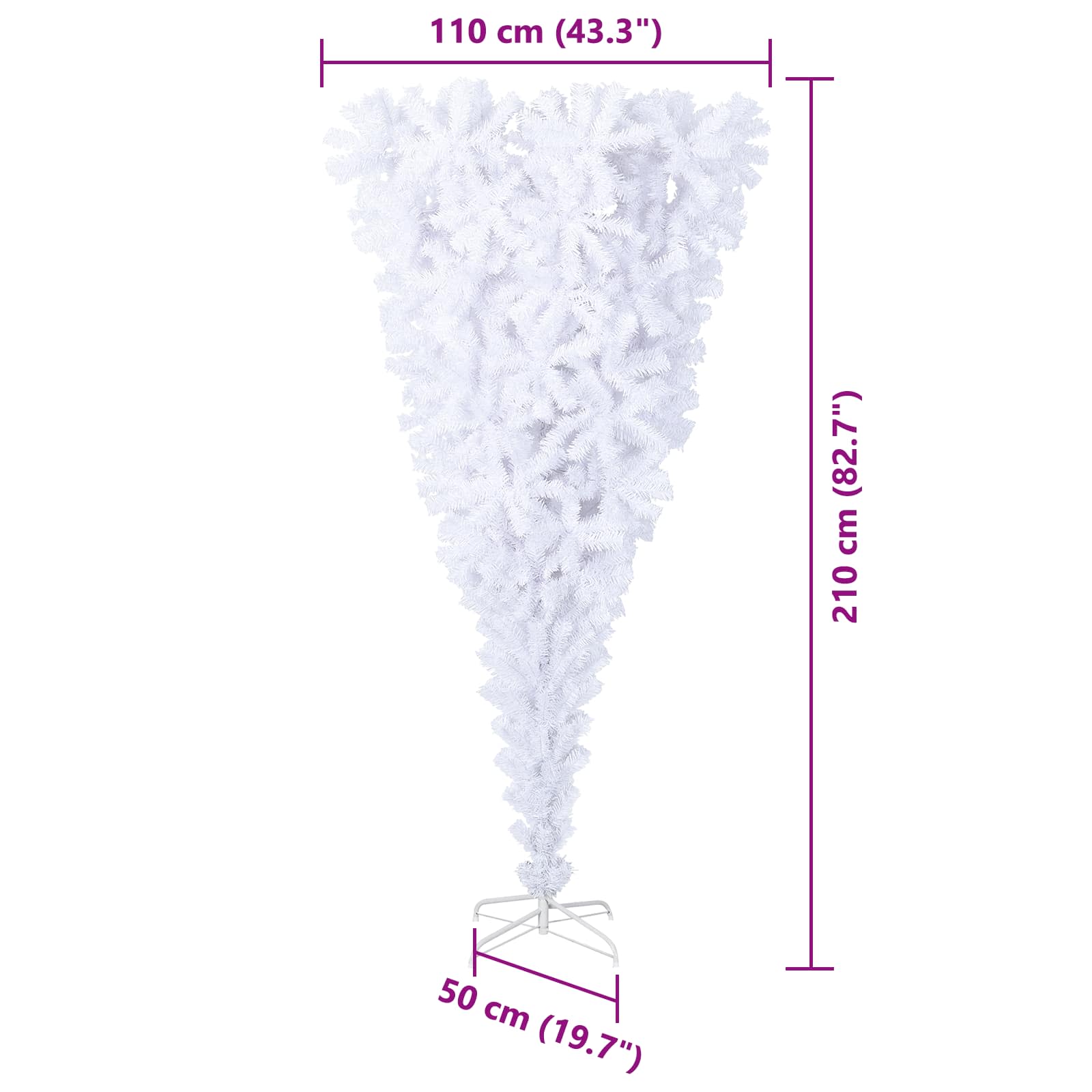 Künstlicher Weihnachtsbaum Weiß 180 cm PVC und Stahl