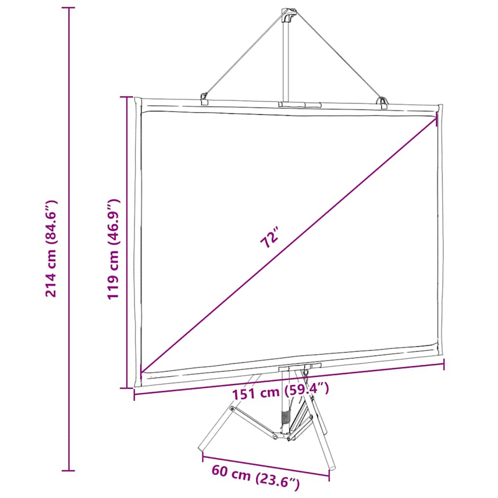 Projektionsleinwand mit Stativ 50 Zoll 4:3
